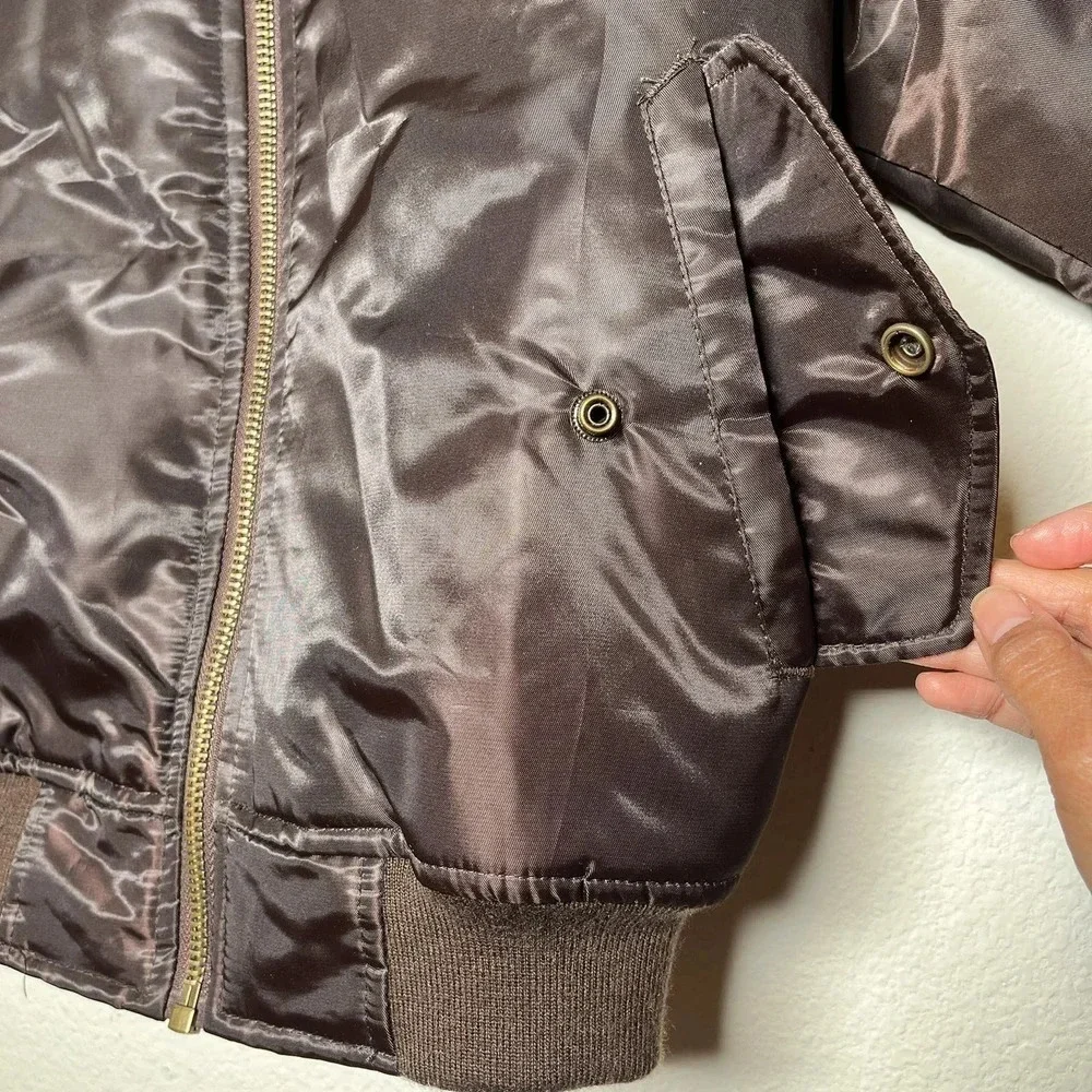 New Southpole Boys Brown Bomber Jacket Lined size S 8-10